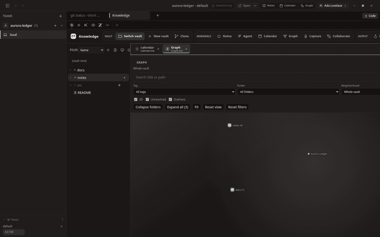 Folders and notes in the vault, filtered and sorted.