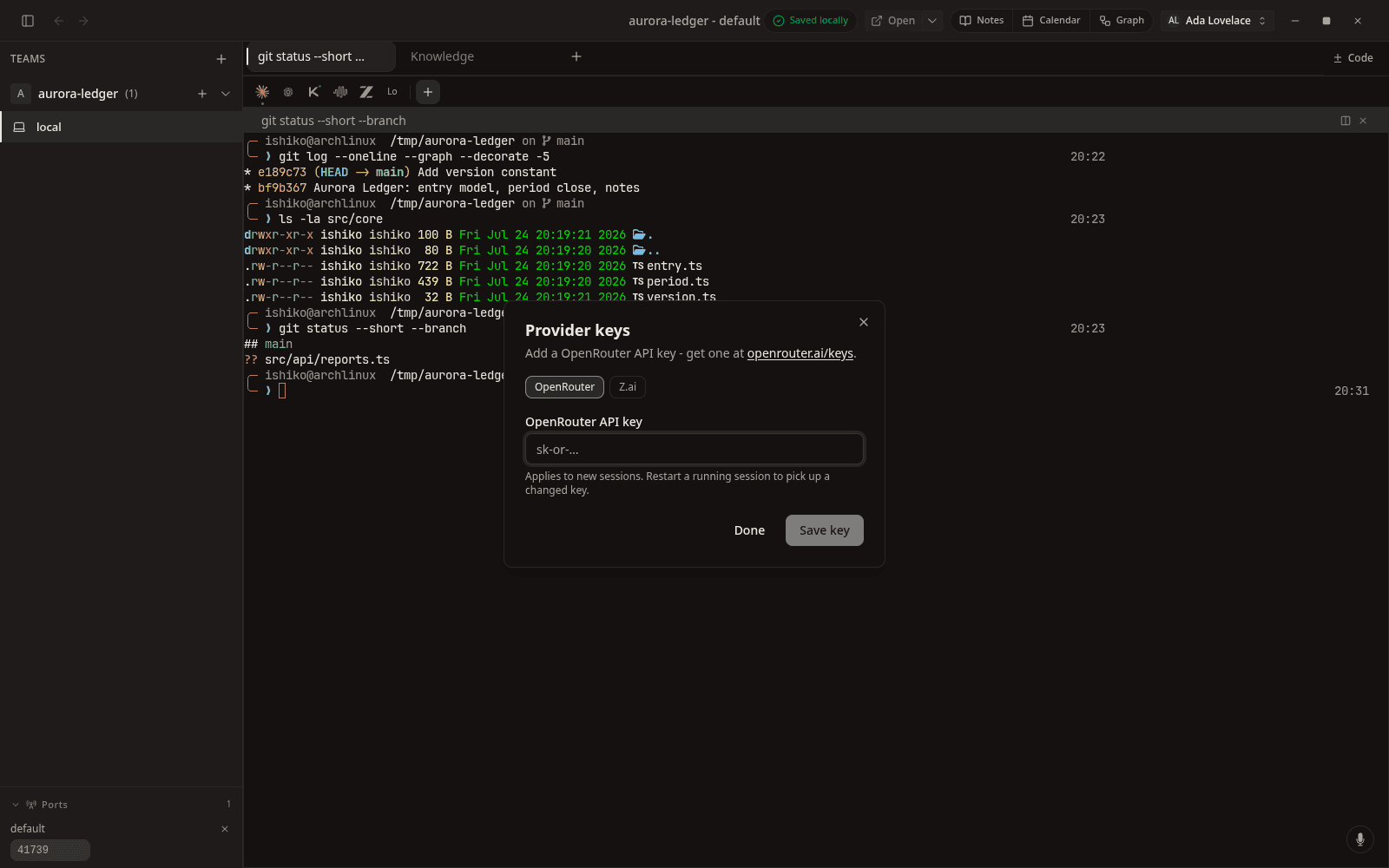 Start a session on a different model in the same worktree, one click.